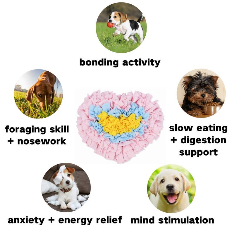 GoFika Small Dogs Slow Feeding Snuffle Foraging Mat Cloth for Puppies and Pets (14" x 11.8") Interactive Puzzle Feeder for Stimulation and Nosework (Pink) - Image 4